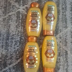 Lot Of 4 Garnier Whole Blends Honey Treasures Repairing Shampoo & Set. 370ml X 4